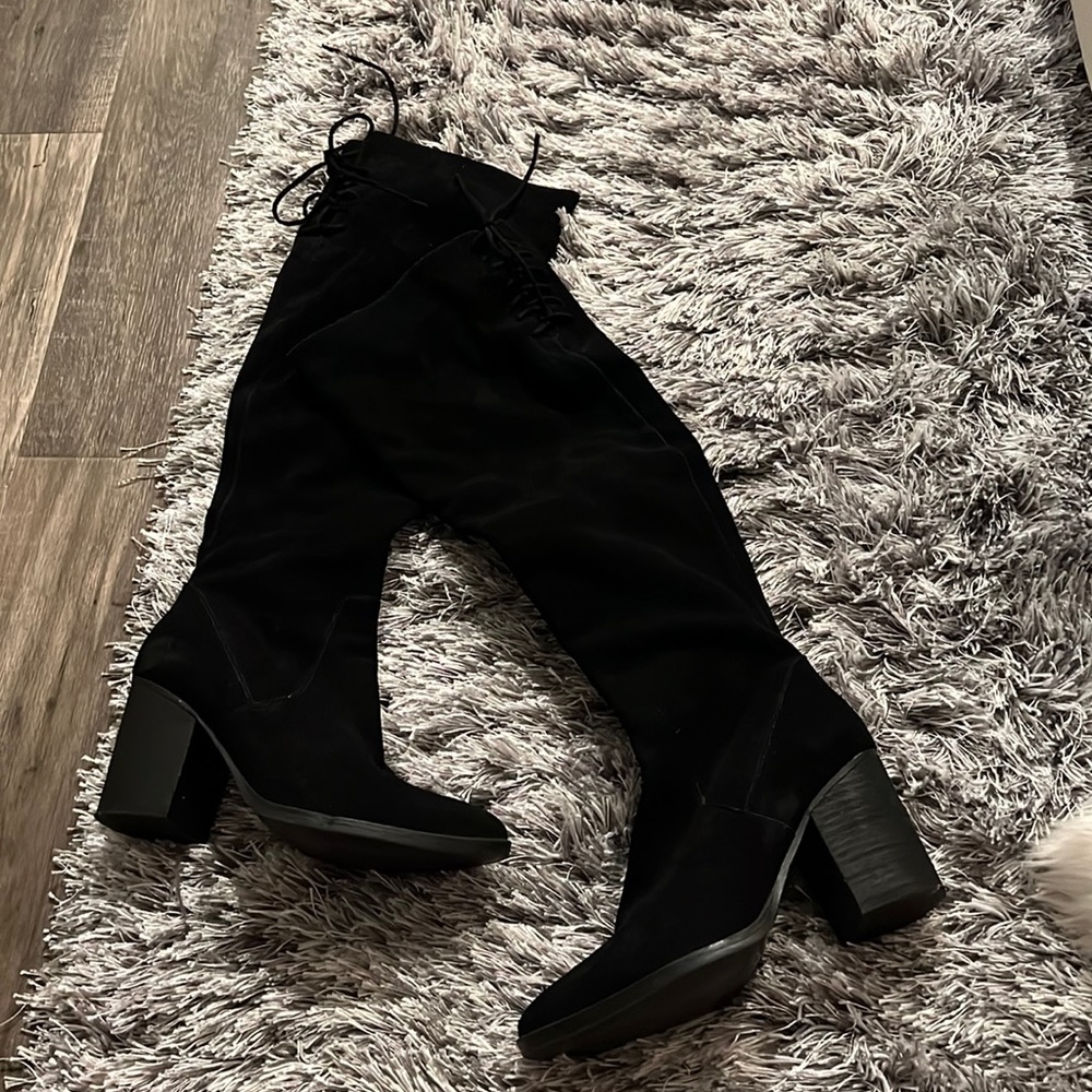 Steve Madden Black Suede knee high boots